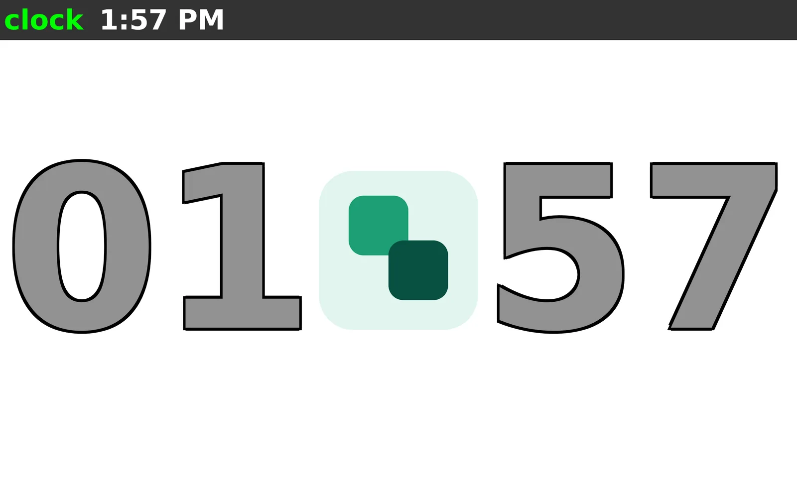 TumbleOps gym timer on a TV showing large countdown digits